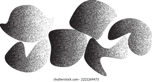 Distorted geometric shape . Minimal art design . Noise destroyed  logo . Trendy grainy shapes . Graph print texture .Spray effect .Grunge texture . Diagonal Distressed element .vector 