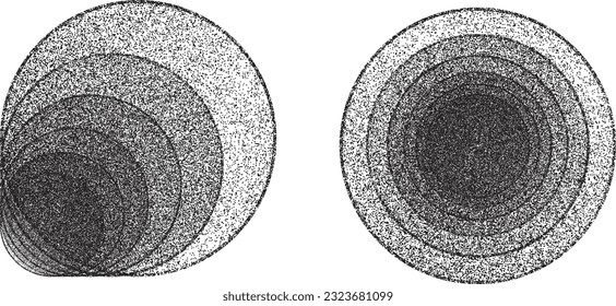 Verzerrte geometrische Form . Minimales Kunstdesign . Rauschen zerstört Logo. Trendgraue Formen. Graph Print Textur .Spray-Effekt .Grunge Textur . Distressives Element .Vektor 