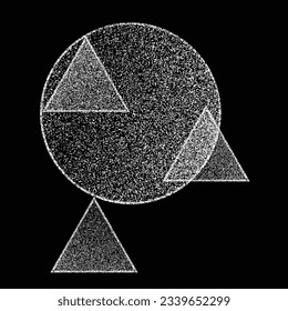 Verzerrte geometrische Form . Minimales Kunstdesign . Rauschen zerstört Logo. Trendgraue Formen. Graph Print Textur .Spray-Effekt .Grunge Textur . Distressives Element .Vektor 