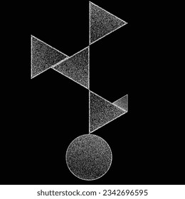Verzerrte geometrische Form . Minimales Kunstdesign . Rauschen zerstört Logo. Trendgraue Formen. Graph Print Textur .Spray-Effekt .Grunge Textur . Distressives Element .Vektor
