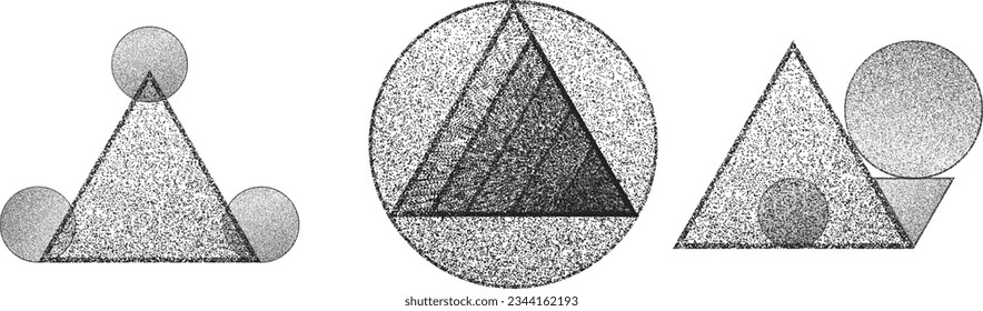Verzerrte geometrische Form . Minimales Kunstdesign . Rauschen zerstört Logo. Trendgraue Formen. Graph Print Textur .Spray-Effekt .Grunge Textur . Distressives Element .Vektor