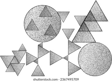 Distorted geometric shape . Minimal art design . Noise destroyed  logo . Trendy grainy shapes . Graph print texture .Spray effect .Grunge texture . Distressed element .vector 