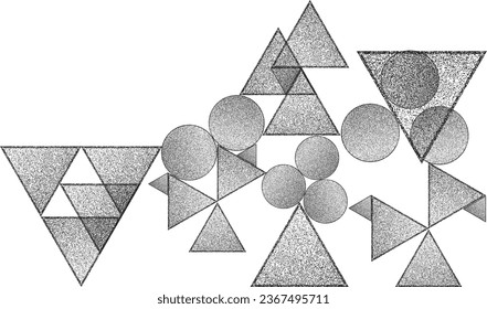 Distorted geometric shape . Minimal art design . Noise destroyed  logo . Trendy grainy shapes . Graph print texture .Spray effect .Grunge texture . Distressed element .vector 