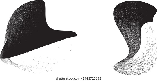 Distorted geometric shape . Minimal art design . Noise destroyed  logo . Trendy grainy shapes . Graph print texture .Spray effect .Grunge texture . Distressed element .vector 