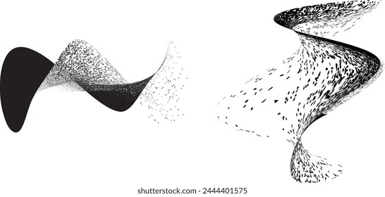 Distorted geometric shape . Minimal art design . Noise destroyed  logo . Trendy grainy shapes . Graph print texture .Spray effect .Grunge texture . Distressed element .vector 