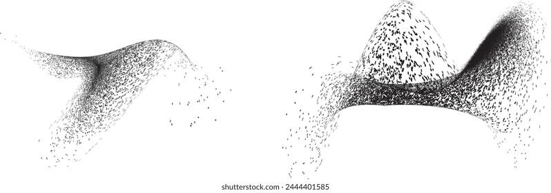Distorted geometric shape . Minimal art design . Noise destroyed  logo . Trendy grainy shapes . Graph print texture .Spray effect .Grunge texture . Distressed element .vector 
