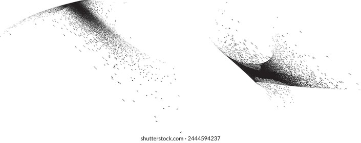 Distorted geometric shape . Minimal art design . Noise destroyed  logo . Trendy grainy shapes . Graph print texture .Spray effect .Grunge texture . Distressed element .vector 