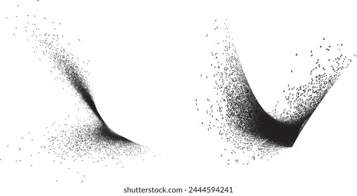 Distorted geometric shape . Minimal art design . Noise destroyed  logo . Trendy grainy shapes . Graph print texture .Spray effect .Grunge texture . Distressed element .vector 