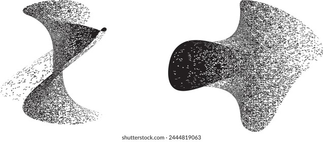 Distorted geometric shape . Minimal art design . Noise destroyed  logo . Trendy grainy shapes . Graph print texture .Spray effect .Grunge texture . Distressed element .vector 