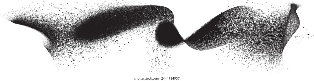 Forma geométrica distorsionada . Diseño de arte minimalista . Logo destruido por ruido . Formas granuladas de moda . Textura de impresión de gráficos .Spray efecto .Grunge textura . Elemento en dificultades .Vector 