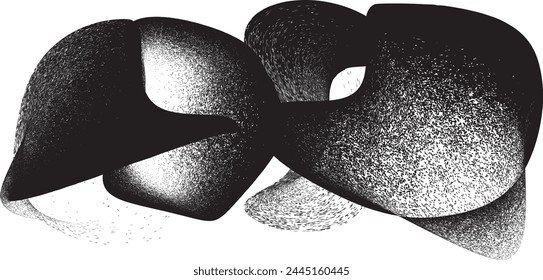 Verzerrte geometrische Form. Minimales Kunstdesign . Noise Destroyed Logo . Trendy körnige Formen. Graph Drucktextur .Spray-Effekt .Grunge Textur . Distressed-Element .Vektorgrafik 