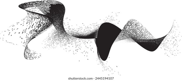 Distorted geometric shape . Minimal art design . Noise destroyed  logo . Trendy grainy shapes . Graph print texture .Spray effect .Grunge texture . Distressed element .vector 