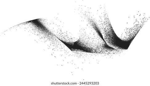 Distorted geometric shape . Minimal art design . Noise destroyed  logo . Trendy grainy shapes . Graph print texture .Spray effect .Grunge texture . Distressed element .vector 