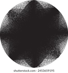 Forma geométrica distorsionada . Diseño de arte minimalista . Logo destruido por ruido . Formas granuladas de moda . Gráfica de la textura de ruido de impresión .Spray efecto .Grunge textura . Elemento en dificultades .Vector 