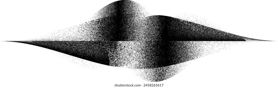 Distorted geometric shape . Minimal art design . Noise destroyed logo . Trendy grainy shapes . Graph print texture .Spray effect .Grunge texture . Distressed element .vector

