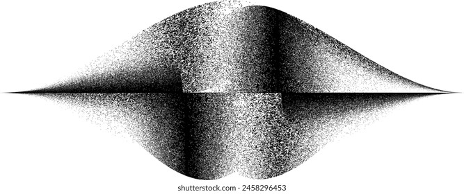 Distorted geometric shape . Minimal art design . Noise destroyed logo . Trendy grainy shapes . Graph print texture .Spray effect .Grunge texture . Distressed element .vector 