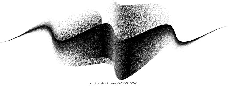 Distorted geometric shape . Minimal art design . Noise destroyed  wave logo . Trendy grainy shapes . Graph print texture .Spray effect .Grunge texture . Distressed element .vector 