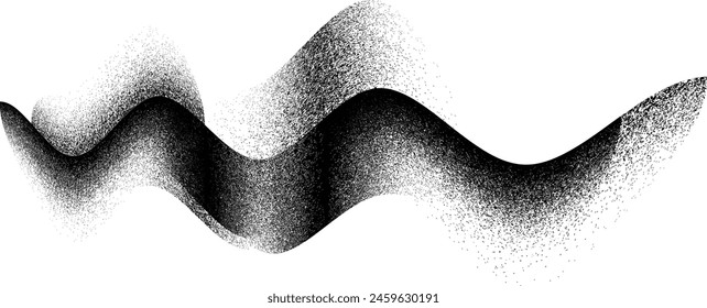 Distorted geometric shape . Minimal art design . Noise destroyed wave logo . Trendy grainy shapes . Graph print texture .Spray effect .Grunge texture . Distressed element .vector
