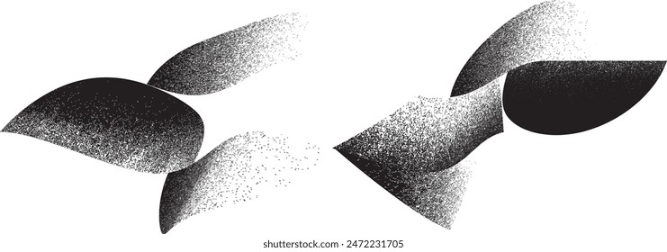 Distorted geometric shape . Minimal art design . Noise destroyed  logo . Trendy grainy shapes . Graph print texture .Spray effect .Grunge texture . Distressed element .vector 