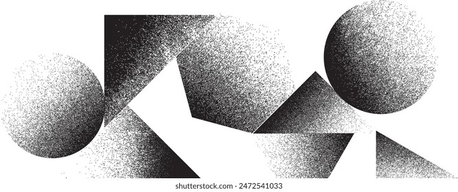 Verzerrte geometrische Form. Minimales Kunstdesign . Noise Destroyed Logo . Trendy körnige Formen. Graph Drucktextur .Spray-Effekt .Grunge Textur . Distressed-Element .Vektorgrafik 