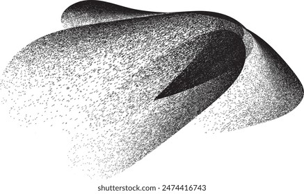 Distorted geometric shape . Minimal art design . Noise destroyed  logo . Trendy grainy shapes . Graph print texture .Spray effect .Grunge texture . Distressed element .vector 
