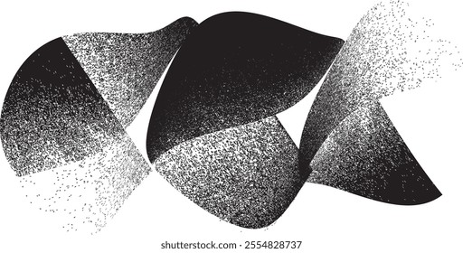 Distorted geometric shape . Minimal art design . Noise destroyed  logo . Trendy grainy shapes . Graph print texture .Spray effect .Grunge texture . Distressed element .vector 