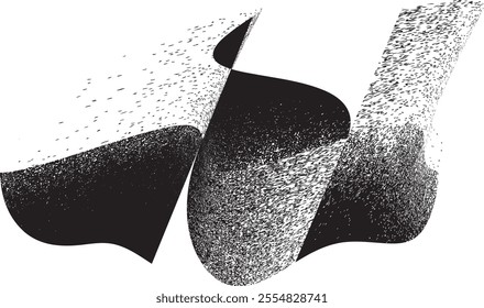 Distorted geometric shape . Minimal art design . Noise destroyed  logo . Trendy grainy shapes . Graph print texture .Spray effect .Grunge texture . Distressed element .vector 