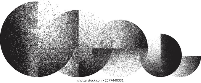 Distorted geometric shape . Minimal art design . Noise destroyed  logo . Trendy grainy shapes . Graph print texture .Spray effect .Grunge texture . Distressed element .vector 