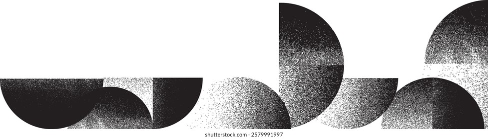 Distorted geometric shape . Minimal art design . Noise destroyed  logo . Trendy grainy shapes . Graph print texture .Spray effect .Grunge texture . Distressed element .vector 