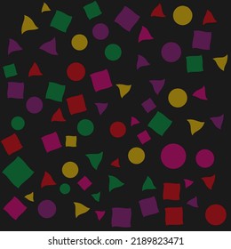 distorted geometric shapes with black background for wallpaper