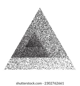 Verzerrte geometrische Dreiecke . Minimales Kunstdesign . Rauschen zerstört Logo. Trendgraue Formen. Graph Print Textur .Spray-Effekt .Grunge Textur . Distressives Element .Vektor 
