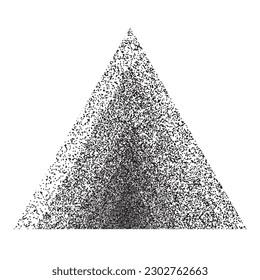 Distorted geometric triangles . Minimal art design . Noise destroyed  logo . Trendy grainy shapes . Graph print texture .Spray effect .Grunge texture . Distressed element .vector 
