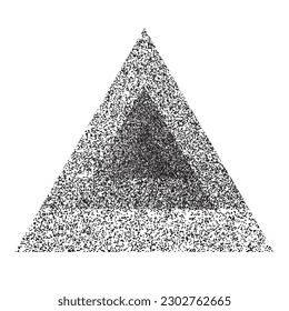 Verzerrte geometrische Dreiecke . Minimales Kunstdesign . Rauschen zerstört Logo. Trendgraue Formen. Graph Print Textur .Spray-Effekt .Grunge Textur . Distressives Element .Vektor 