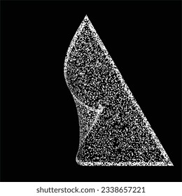 Distorted geometric triangles . Minimal art design . Noise destroyed  logo . Trendy grainy shapes . Graph print texture .Spray effect .Grunge texture . Distressed element .vector 