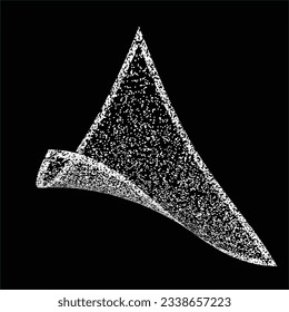 Distorted geometric triangles . Minimal art design . Noise destroyed  logo . Trendy grainy shapes . Graph print texture .Spray effect .Grunge texture . Distressed element .vector 