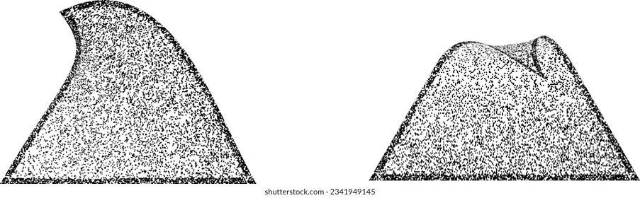 Distorted geometric triangles . Minimal art design . Noise destroyed  logo . Trendy grainy shapes . Graph print texture .Spray effect .Grunge texture . Distressed element .vector 