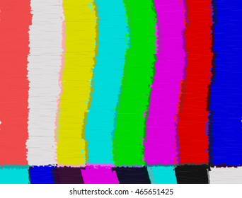 Distorted glitch tv. Descendant networ. No signal. Vector abstract background