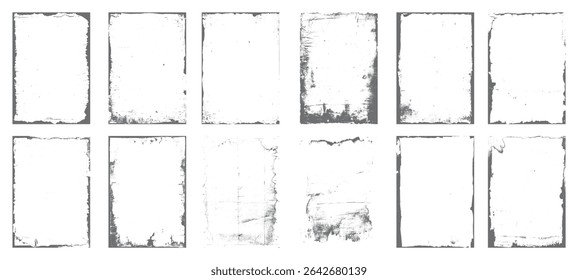 Distorted grunge isolated background. Overlay distress texture effect. Element for social media, poster, brochure, flyers, screen print texture, card, wallpaper, background. Vector illustrator.	