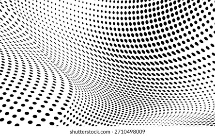 Verzerrter Halbton-Punktwellen-abstrakter minimaler grafischer Hintergrund