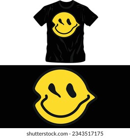 caras felices distorsionadas dibujos animados emojis caras vectores diseño de camisetas plantilla editable