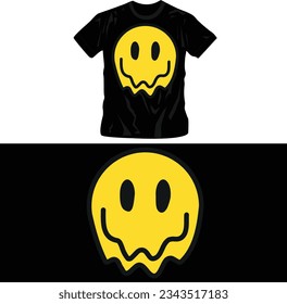 distorted happy faces cartoon emojis faces vectors shirt design editable template