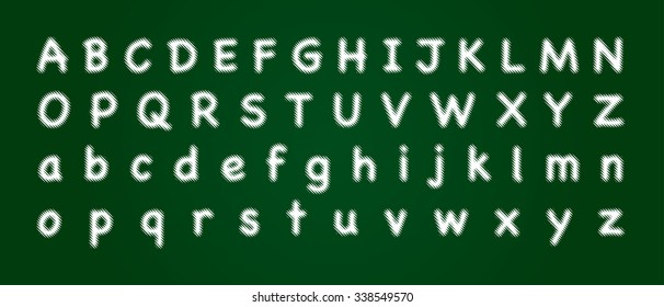 Distorted lines font vector illustration.