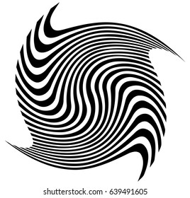 Distorted lines. Ripple, twirl distorted abstract lines