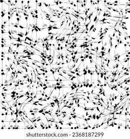 Distorted lines and spots with dots imitate the accumulation of fungus or yeast.