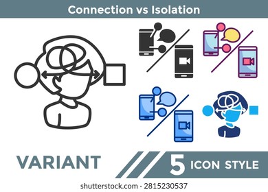 Distorted Perception icon for representing altered interpretation systems, inaccurate understanding patterns, and perception bias concepts. Line, Filled, Color, Dualtone style.