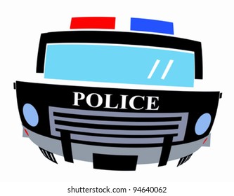 distorted police car illustration vector design