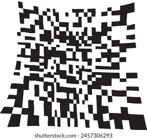 Distorted, remastered QR code pattern design