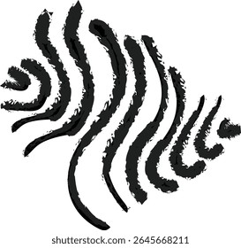 Linhas onduladas distorcidas e ásperas com orientação horizontal, criando um padrão abstrato grunge e dinâmico, ideal para design gráfico nervoso, planos de fundo texturizados ou sobreposições artísticas	
