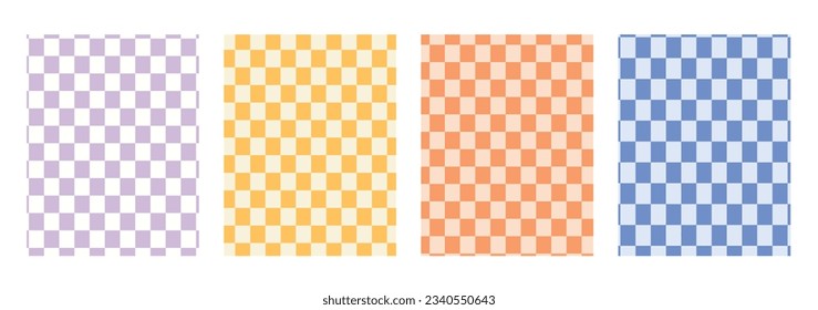 Distorted seamless checkered pattern. Trendy 70's style. vector background with a pattern like a checkerboard. Retro backgrounds. groovy.