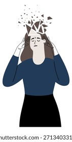 Verzerrtes Selbstbild. Frau mit Borderline-Persönlichkeitsstörung